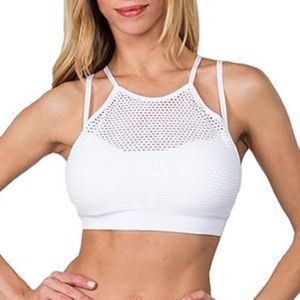Yelete White Sports Bra With Criss Cross Straps